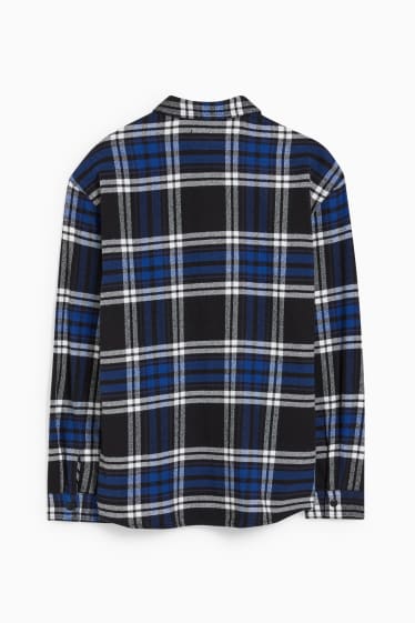 Herren - CLOCKHOUSE - Flanellhemd - Relaxed Fit - Kent - kariert - blau / schwarz