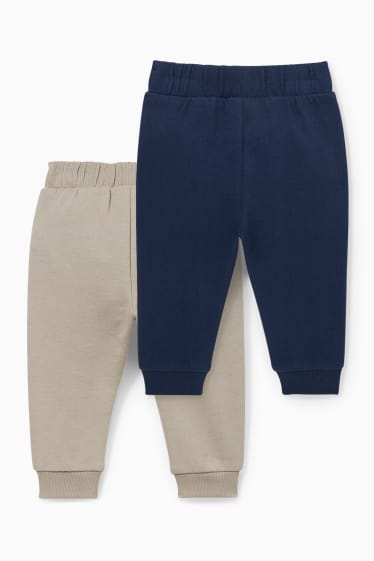 Neonati - Confezione da 2 - pantaloni sportivi per neonati - beige / blu