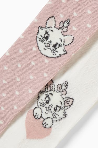 Bébés - Lot de 2 - Les Aristochats - collants pour bébé - blanc / rose