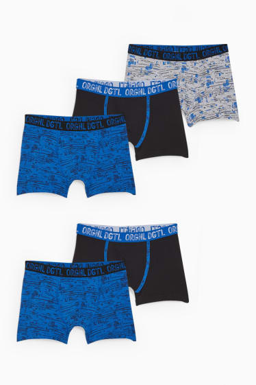 Kinderen: jongens - Set van 5 - boxershorts - donkerblauw