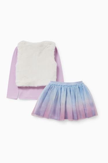 Nena - Frozen - conjunt - samarreta de màniga llarga, armilla i faldilla - violeta clar