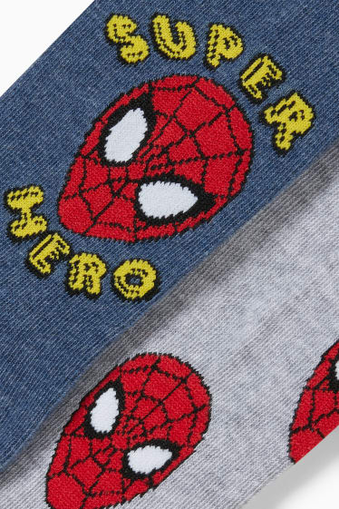 Enfants - Lot de 2 - Spider-Man - collants - bleu foncé / gris