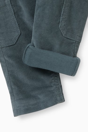 Neonati - Pantaloni di velluto a coste per neonati - pantaloni termici - verde scuro