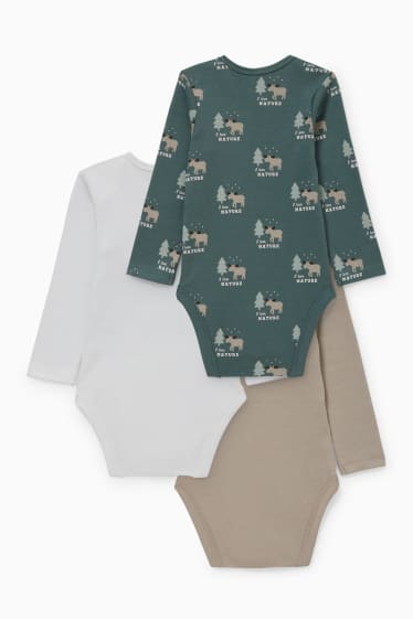 Baby: jongens - Set van 3 - rompertje - beige