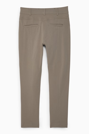 Damen - Stoffhose - Mid Waist - Slim Fit - khaki