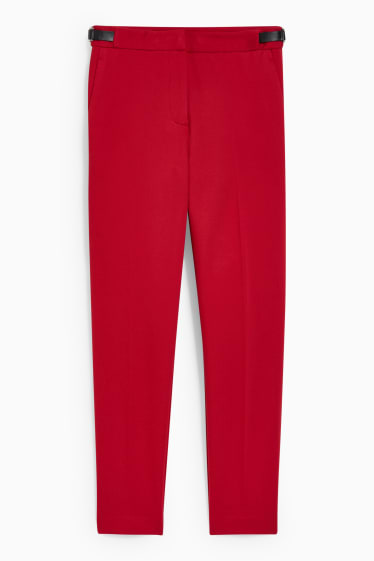 Donna - Pantaloni - vita media - slim fit - rosso