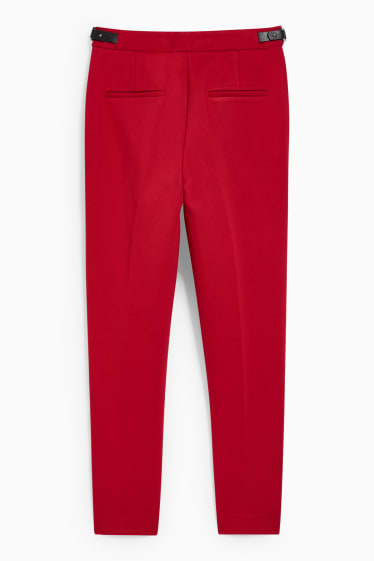 Mujer - Pantalón de tela - mid waist - slim fit - rojo