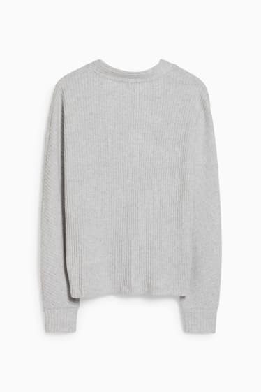 Damen - Strickjacke - hellgrau-melange