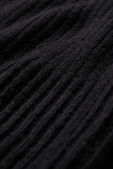 Donna - Poncio lavorato a maglia con componente di cashmere - nero