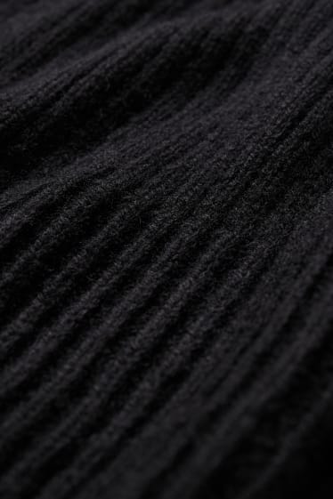 Femmes - Poncho de maille en cachemire mélangé - noir