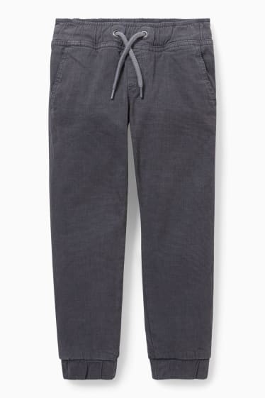 Enfants - Pantalon chaud - slim fit - mélange gris foncé