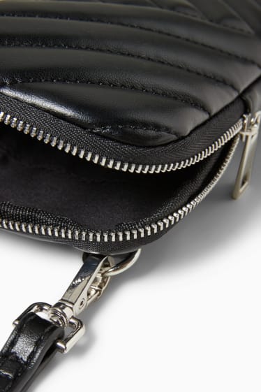 Women - Phone bag - faux leather - black