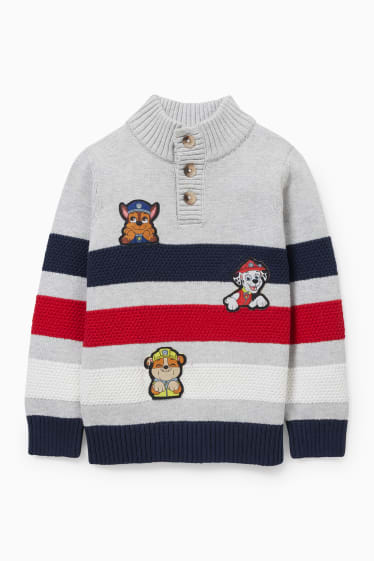 Dzieci - Psi Patrol - sweter - w paski - jasnoszary-melanż