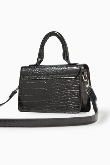 Women - Small shoulder bag - faux leather - black