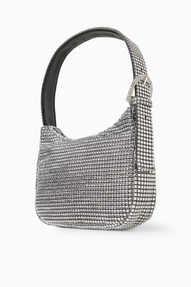 Women - Small handbag - shiny - silver