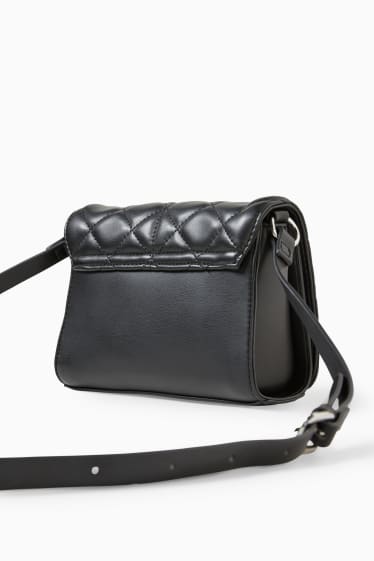 Women - Small shoulder bag - faux leather - black