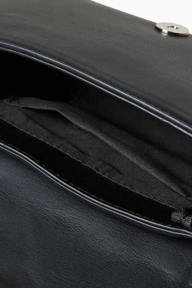 Women - Small shoulder bag - faux leather - black