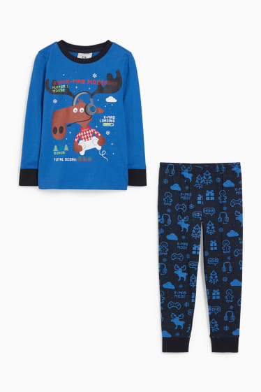 Kinder - Weihnachts-Pyjama - 2 teilig - dunkelblau