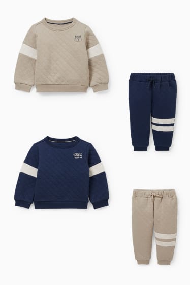 Babys - Set - 2 Baby-Sweatshirts und 2 -Jogginghosen - 4 teilig - dunkelblau