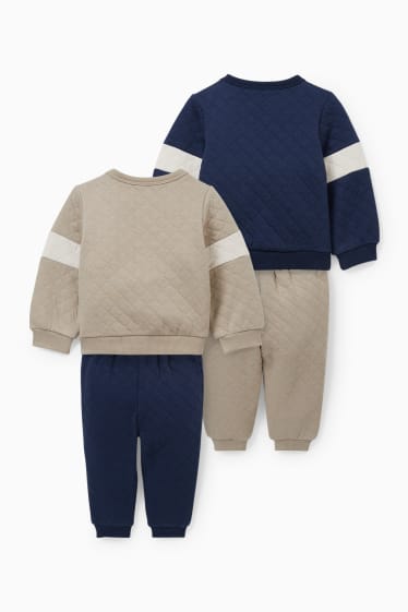 Bébés - Ensemble - 2 sweats et 2 pantalons de jogging pour bébé - 4 pièces - bleu foncé
