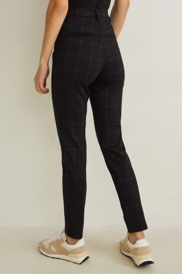 Femmes - Pantalon - high waist - Skinny Fit - à carreaux - noir