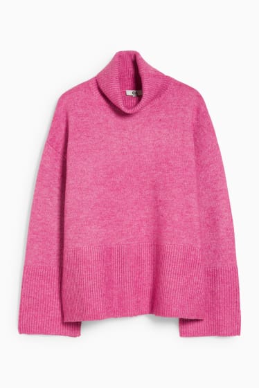 Damen - Rollkragenpullover - pink