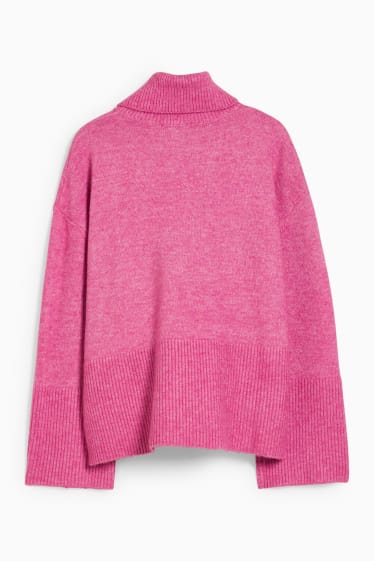 Damen - Rollkragenpullover - pink