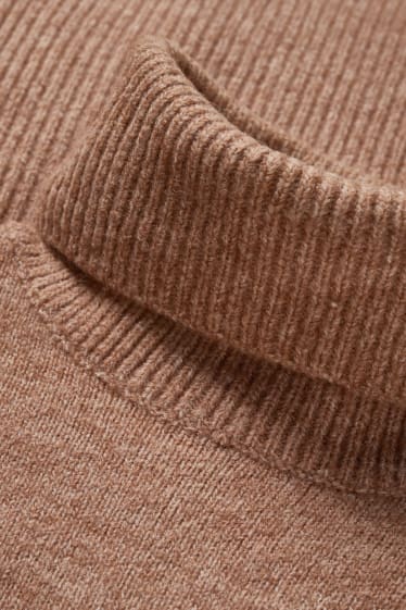 Femmes - Pull à col roulé - marron clair