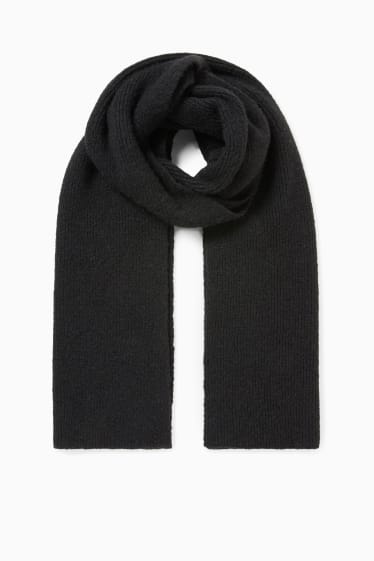 Dames - Gebreide sjaal - zwart