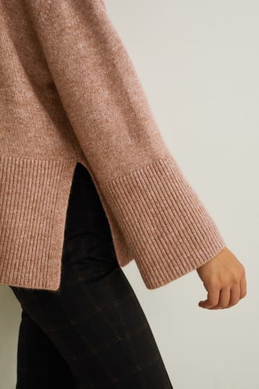 Femmes - Pull à col roulé - marron clair