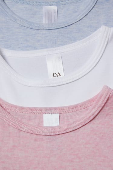 Enfants filles - Lot de 3 - maillots de corps - blanc / bleu clair