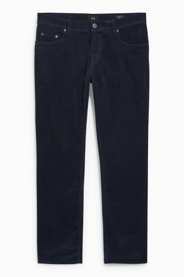 Uomo - Pantaloni di velluto - regular fit - LYCRA® - blu scuro