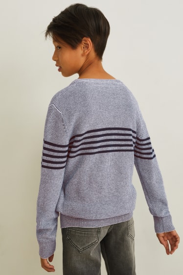 Kinder - Pullover - dunkelblau / weiss