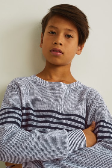 Enfants - Pullover - bleu foncé / blanc