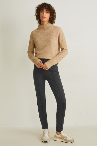 Femmes - Pantalon en jersey - skinny fit - mélange gris foncé