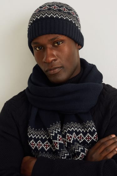 Men - Knitted hat - dark blue