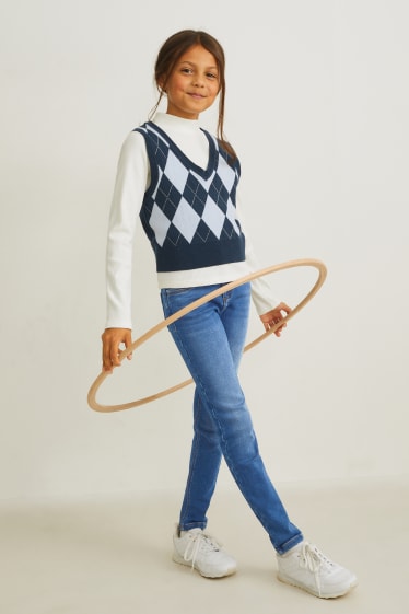 Enfants filles - Skinny jean - jean doublé - jean bleu