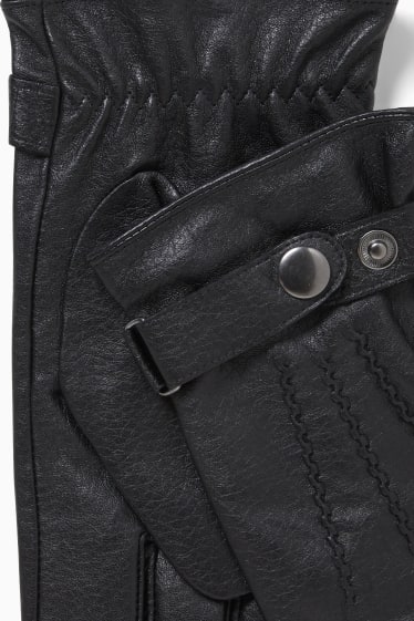 Men - Leather gloves - black
