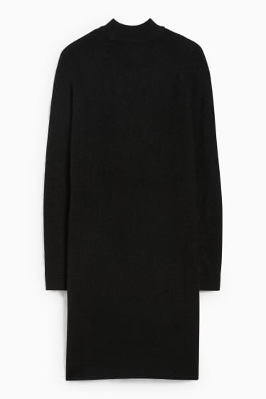 Dames - Gebreide jurk  - zwart