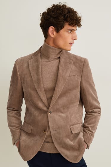 Hommes - Veste de costume - regular fit - matière texturée - beige