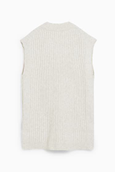 Damen - Pullunder - cremefarben