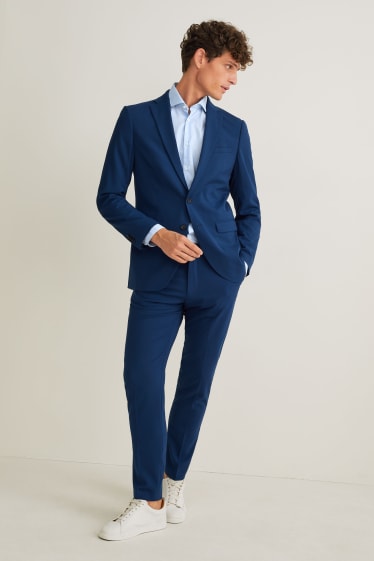 Herren - Businesshemd - Slim Fit - Cutaway - bügelleicht - gestreift - blau / weiß