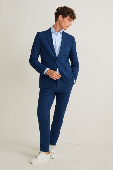 Uomo - Camicia business - slim fit - colletto alla francese - facile da stirare - a righe - blu / bianco