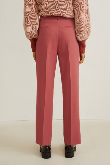 Mujer - Pantalón - high waist - straight fit - rojo