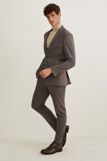 Hommes - Pantalon de costume - slim fit - Flex - LYCRA® - marron foncé