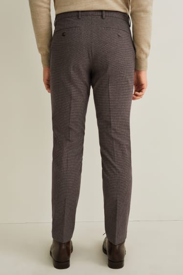 Hommes - Pantalon de costume - slim fit - Flex - LYCRA® - marron foncé