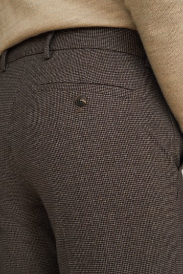 Hommes - Pantalon de costume - slim fit - Flex - LYCRA® - marron foncé