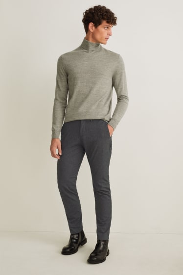 Home - Pantalons de vestir - regular fit - LYCRA® - gris fosc