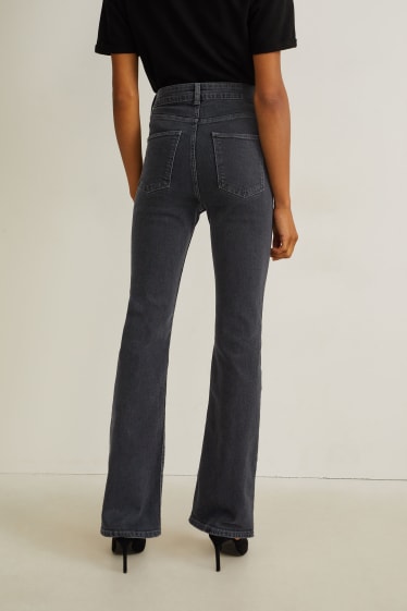 Dámské - Bootcut jeans - high waist - LYCRA® - džíny - tmavošedé