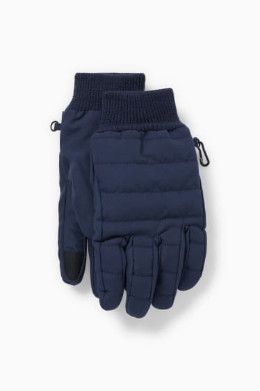 Mężczyźni - Pikowane rękawiczki z funkcją dotykową - THERMOLITE® - ciemnoniebieski